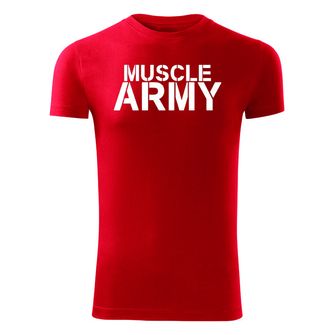 DRAGOWA Fitness-T-Shirt Muscle Army, rot 180g/m2