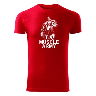 DRAGOWA Fitness-T-Shirt Muscle Army man, rot 180g/m2