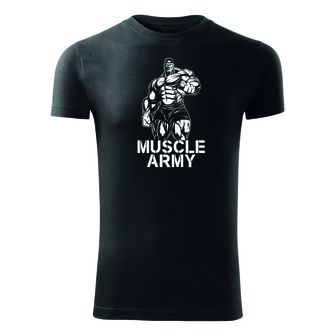 DRAGOWA Fitness-T-Shirt Muscle Army man, schwarz 180g/m2