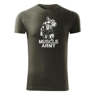 DRAGOWA Fitness-T-Shirt Muscle Army man, olivgrün 180g/m2