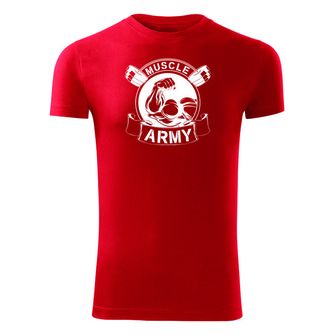 DRAGOWA Fitness-T-Shirt Muscle Army original, rot 180g/m2