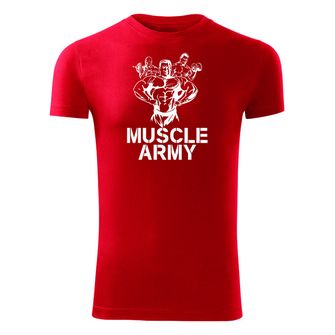 DRAGOWA Fitness-T-Shirt Muscle Army team, rot 180g/m2