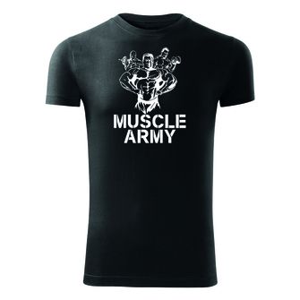 DRAGOWA Fitness-T-Shirt Muscle Army team, schwarz 180g/m2