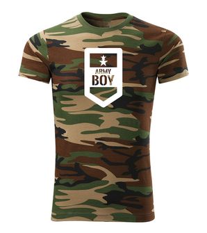 DRAGOWA Kurz-T-Shirt army boy, woodland 160g/m2