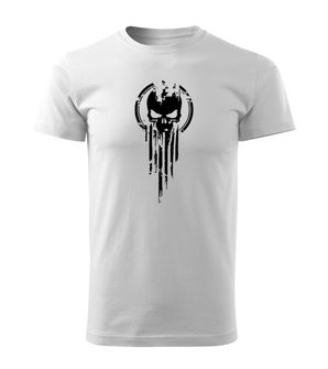 DRAGOWA Kurz-T-Shirt Skull, weiß 160g/m2