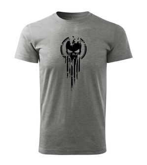 DRAGOWA Kurz-T-Shirt Skull, grau 160g/m2