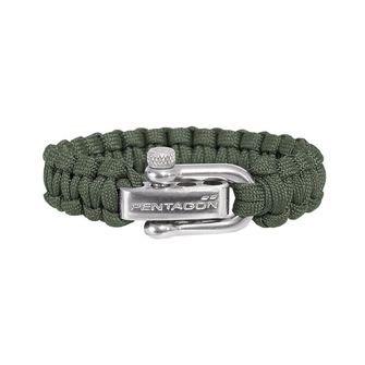 Pentagon Paracord-Armband olivgrün, Metallschließe
