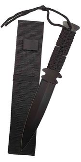 Wurfmesser mit schwarzem Paracord BC, schwarz