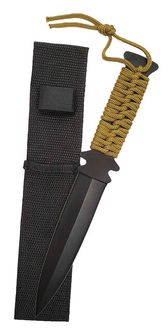 Wurfmesser mit olivfarbenem Paracord BC, schwarz
